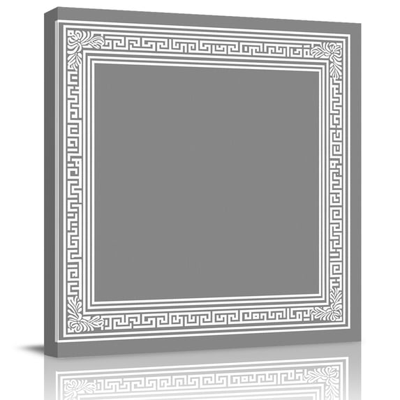 Wall Art Prints, Grey Geometric Framed Canvas Prints for Bedroom Living Room Bathroom Office, Bohemia Tribal Farm Tribal Patterned Gallery Wrap Wall Art Poster for Gifts Home Decor 24"x24"