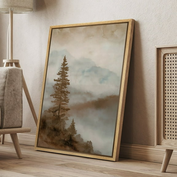 Wall Art Prints Misty Forest Mountain Landscape Modern Art Minimalist Nature Farmhouse Wall Decor Wall Art, Modern Wall Decor, 24x36 UNFRAMED
