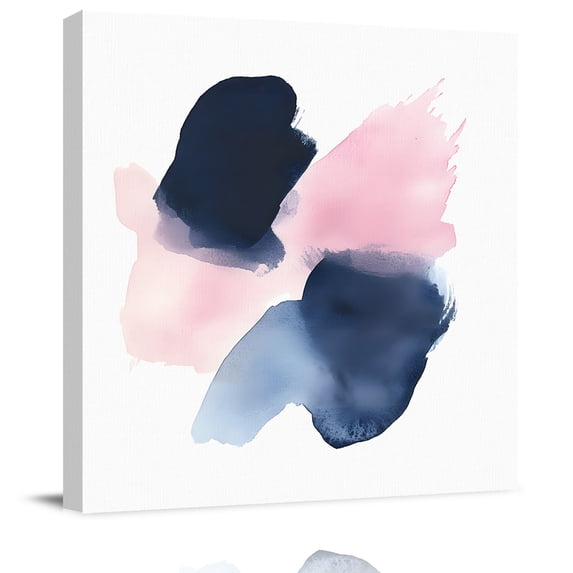 Wall Art Prints, Navy Blue Pink Art Framed Canvas Prints for Bedroom Living Room Bathroom Office, Abstract Geometric Luxury Gallery Wrap Wall Art Poster for Gifts Home Decor 24"x24"