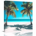 thumbnail image 1 of Wall Art Prints, Ocean Beach Framed Canvas Prints for Bedroom Living Room Bathroom Office, Summer Coconut Coastal Sea Landscape Gallery Wrap Wall Art Poster for Gifts Home Decor 12"x12", 1 of 9