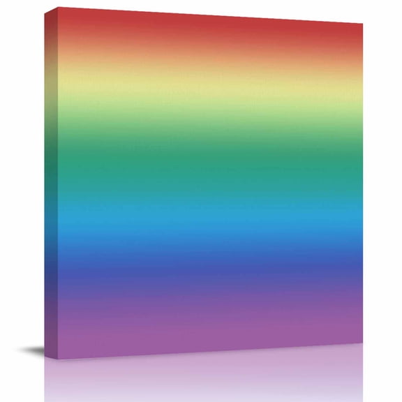 Wall Art Prints, Rainbow Colors Ombre Cream Framed Canvas Prints for Bedroom Living Room Bathroom Office, Modern Abstract Art Aesthetics Gallery Wrap Wall Art Poster for Gifts Home Decor 12"x12"