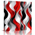 thumbnail image 1 of Wall Art Prints, Red Black Grey Framed Canvas Prints for Bedroom Living Room Bathroom Office, Moire Modern Artwork Abstract Gallery Wrap Wall Art Poster for Gifts Home Decor 12"x12", 1 of 9