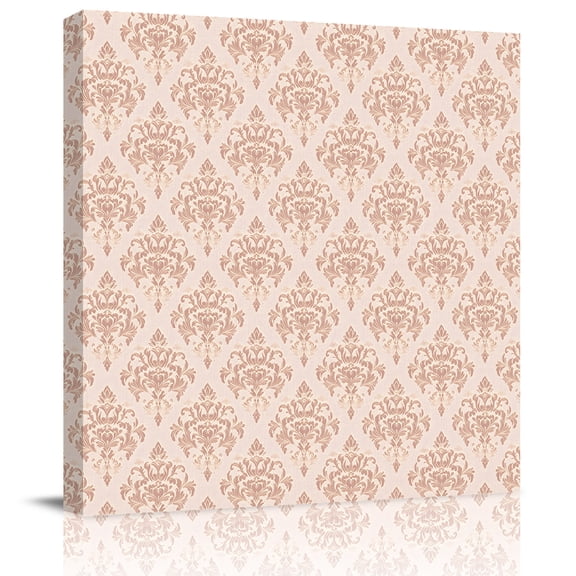 Wall Art Prints, Red Floral Boho Framed Canvas Prints for Bedroom Living Room Bathroom Office, Vintage Ethnic Tribe Abstract Art Gallery Wrap Wall Art Poster for Gifts Home Decor 8"x8"