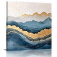 thumbnail image 1 of Wall Art Prints, Teal Golden Framed Canvas Prints for Bedroom Living Room Bathroom Office, Modern Oil Painting Art Gallery Wrap Wall Art Poster for Gifts Home Decor 20"x20", 1 of 9