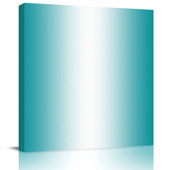 Wall Art Prints, Teal Ombre Framed Canvas Prints for Bedroom Living Room Bathroom Office, Turquoise White Gradient Modern Abstract Art Gallery Wrap Wall Art Poster for Gifts Home Decor 8"x8"