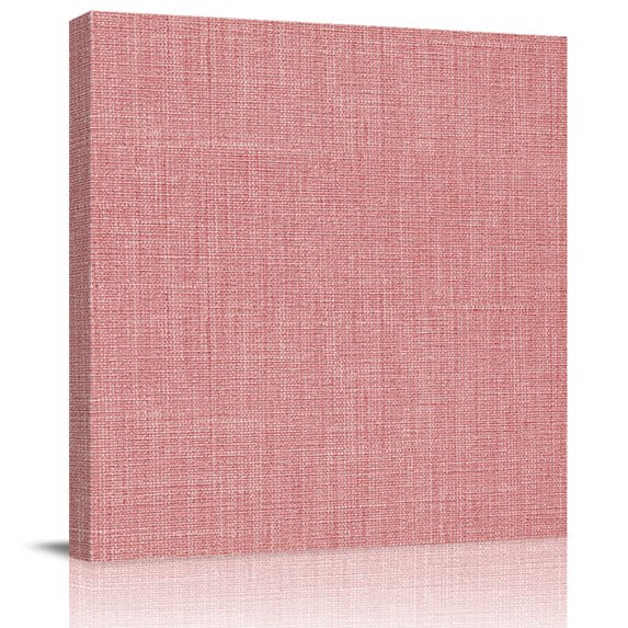 Wall Art Prints, Vintage Peach Pink Framed Canvas Prints for Bedroom Living Room Bathroom Office, Farmhouse Retro Solid Color Linen Texture Gallery Wrap Wall Art Poster for Gifts Home Decor 20"x20"