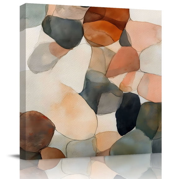 Wall Art Prints, Watercolor Marble Framed Canvas Prints for Bedroom Living Room Bathroom Office, Farmhouse Vintage Ombre Abstract Art Gallery Wrap Wall Art Poster for Gifts Home Decor 28"x28"