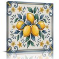 thumbnail image 1 of Wall Art Prints, Yellow Blue Lemon Framed Canvas Prints for Bedroom Living Room Bathroom Office, Summer Botanical Watercolor Gallery Wrap Wall Art Poster for Gifts Home Decor 20"x20", 1 of 9