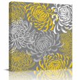 thumbnail image 1 of Wall Art Prints, Yellow Gray Floral Framed Canvas Prints for Bedroom Living Room Bathroom Office, Farmhouse Retro Abstract Flowers Art Gallery Wrap Wall Art Poster for Gifts Home Decor 24"x24", 1 of 9