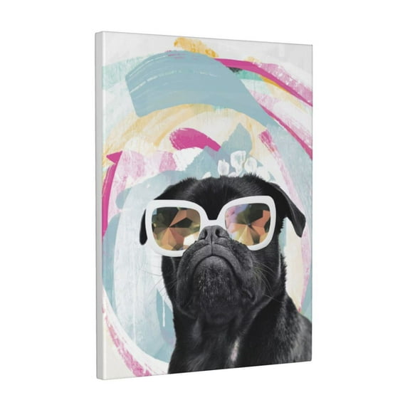 Wall Art Pug Picture Canvas Wall Art Print Paintings Modern Artwork For Living Room Wall Decor And Home Décor Framed Ready To Hang-12×16 In
