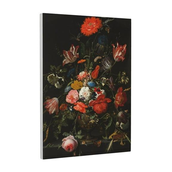 Wall Art Red Blue And White Flowers Picture Canvas Wall Art Print Paintings Modern Artwork For Living Room Wall Decor And Home Décor Framed Ready To Hang-12×16 In