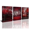 thumbnail image 1 of Wall Art Red Forest Framed Canvas Painting  for Home Decorations Wall Decor 12x16inchx3 Panels, 1 of 4