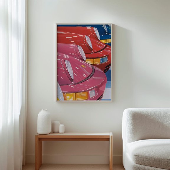 Wall Art Retro Car Print Auto Decor, Unframed Poster