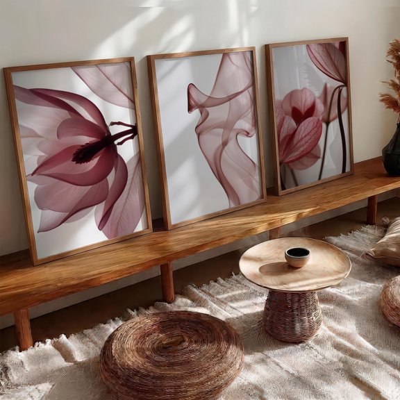 Wall Art Set, Floral, Oversized Poster, Set 3, Poster Only