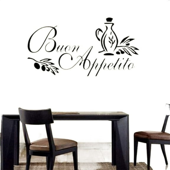 Wall Art Sticker Italian Quote Kitchen Decal Greeting Meal Vinyl Removable Wall Stickers for Restaurant Decor