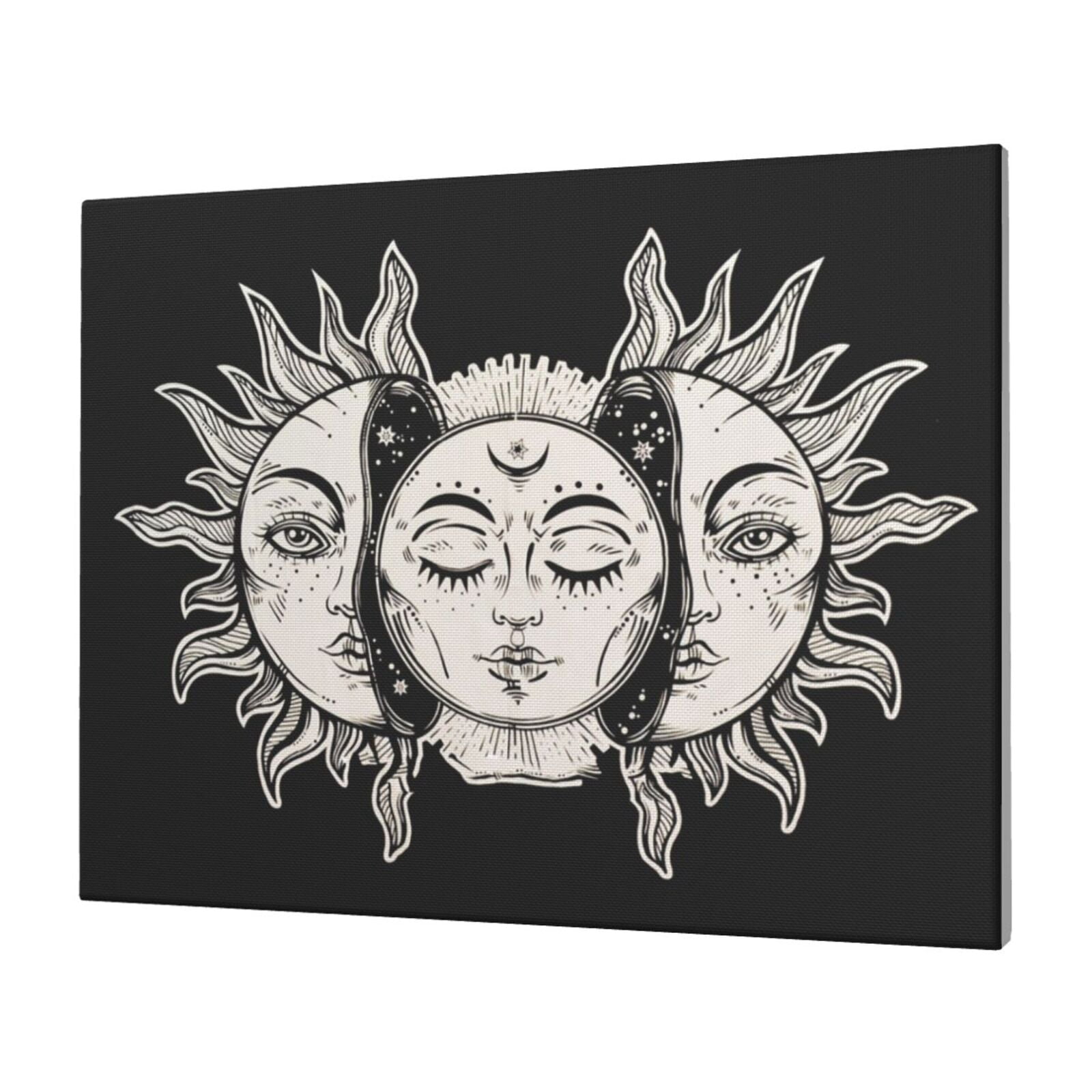 Wall Art Sun And Moon Picture Canvas Wall Art Print Paintings Modern ...