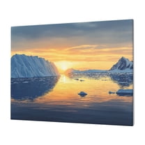Wall Art Sunrise Over Majestic Icebergs Picture Canvas Wall Art Print Paintings Modern Artwork For Living Room Wall Decor And Home Décor Framed Ready To Hang-12×16 In