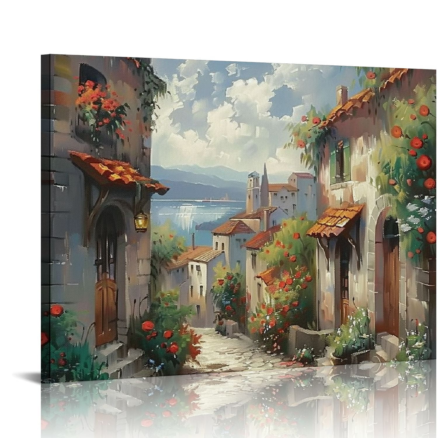 Wall Art in Tuscany Town, Italy, Mediterranean Town, Street Canvas  Printmaking, Landscape Painting, Preparing to Hang Farmhouse Decoration, Canvas  Painting 16 x 12 in/20 x 16 in - Walmart.com, image size:1500x1500