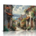 thumbnail image 1 of Wall Art in Tuscany Town, Italy, Mediterranean Town, Street Canvas Printmaking, Landscape Painting, Preparing to Hang Farmhouse Decoration, Canvas Painting 16 x 12 in/20 x 16 in, 1 of 6