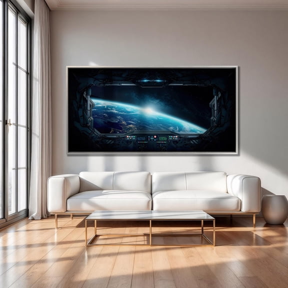 Wall Art View of Planet Earth Print From the Window Space Station Mission Control Wall Art Print Game Room Decor Gift Poster Decor, Size 8x12 UNFFRAMED F03.1.8l2874