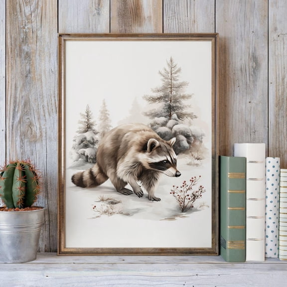 Wall Art Vintage Forest Animal Poster Print Poster Rustic Woodland Print Poster Minimal Nature Illustration Cozy Home Decor Nursery, Size 16x24 UNFFRAMED F03.1.6l1704
