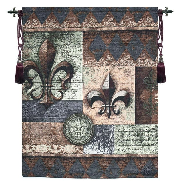Wall Art Wholesale Fleur de Lis Grande Wallhanging Fine Art Tapestry WW