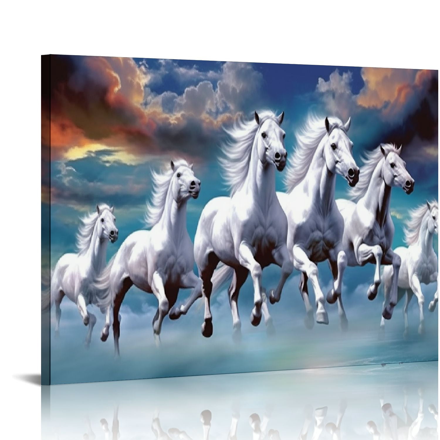 Seven Deocr Nawypu Wall Art horse pictures wall decor Seven Lucky Running Wild ...