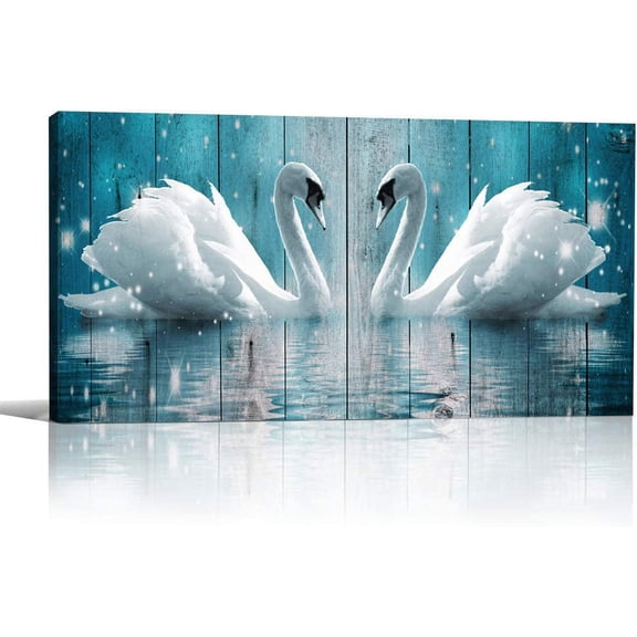 Wall Art for living room Canvas wall decorations for bathroom Modern Wall decor Family Bedroom Wall Pictures Two swans Artwork Kitchen office Home decoration Abstract painting