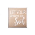 thumbnail image 1 of Wall Art with Let Your Dreams Set Sail Typography and Weave Design, Beige,Saltoro Sherpi, 1 of 5