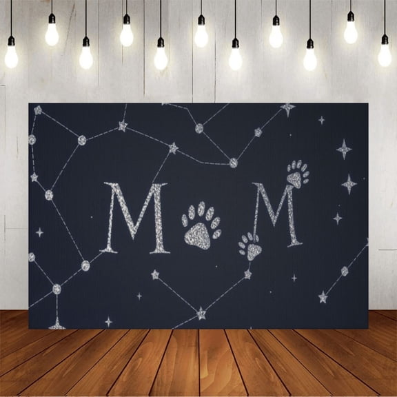 Wall Background Festival Party Decoration Activity Photo Booth Backdrop Props Celestial map 'MOM' letter 8x6 ft