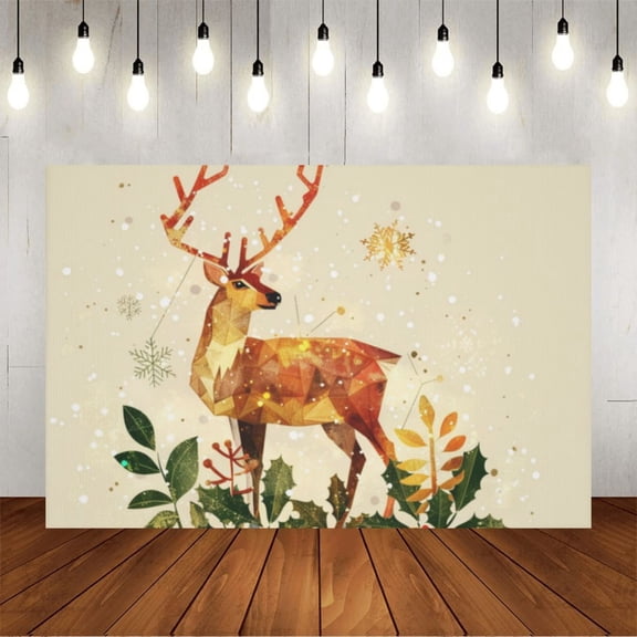 Wall Background Festival Party Decoration Activity Photo Booth Backdrop Props Christmas Deer (1) 8x6 ft