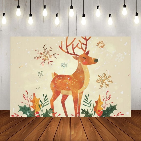 Wall Background Festival Party Decoration Activity Photo Booth Backdrop Props Christmas Deer (4) 10x6.5 ft