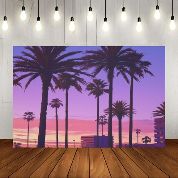 Wall Background Festival Party Decoration Activity Photo Booth Backdrop Props City Sunset 7x5 ft