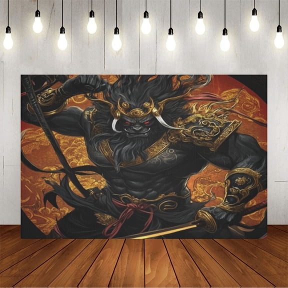 Wall Background Festival Party Decoration Activity Photo Booth Backdrop Props Evil Wukong (4) 6x4 ft