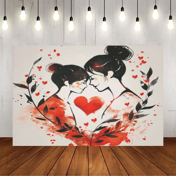 Wall Background Festival Party Decoration Activity Photo Booth Backdrop Props Hand Drawing Love Couple 7x5 ft