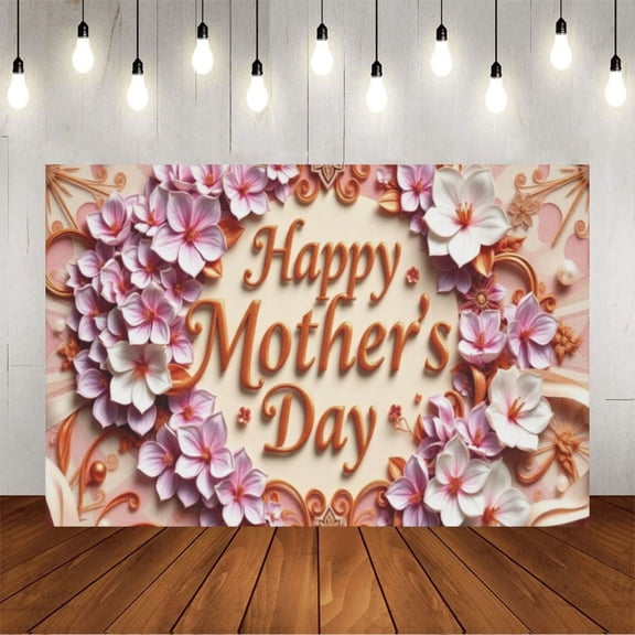 Wall Background Festival Party Decoration Activity Photo Booth Backdrop Props Happy Mother’s Day Vetro Floral (6) 5x3 ft