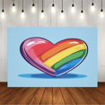 thumbnail image 1 of Wall Background Festival Party Decoration Activity Photo Booth Backdrop Props Rainbow Heart (1) 10x6.5 ft, 1 of 4