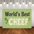 thumbnail image 1 of Wall Background Festival Party Decoration Activity Photo Booth Backdrop Props Retro 1950s 'World's Best Chef' (1) 5x3 ft, 1 of 4