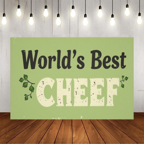 Wall Background Festival Party Decoration Activity Photo Booth Backdrop Props Retro 1950s 'World's Best Chef' (1) 5x3 ft