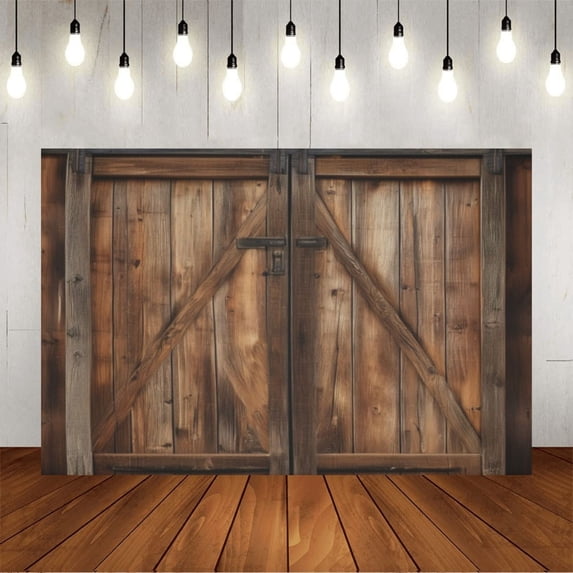 Wall Background Festival Party Decoration Activity Photo Booth Backdrop Props Rustic Barn Door 5x3 ft