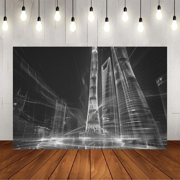 Wall Background Festival Party Decoration Activity Photo Booth Backdrop Props SHANGHAI Hologram (4) 10x6.5 ft