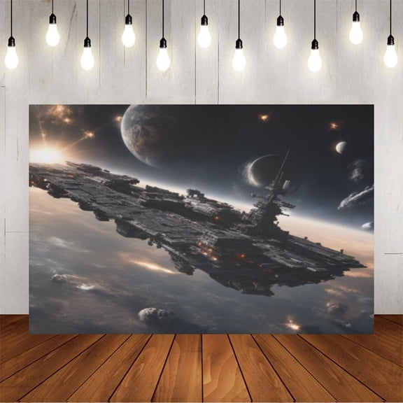Wall Background Festival Party Decoration Activity Photo Booth Backdrop Props Space Ship 7x5 ft