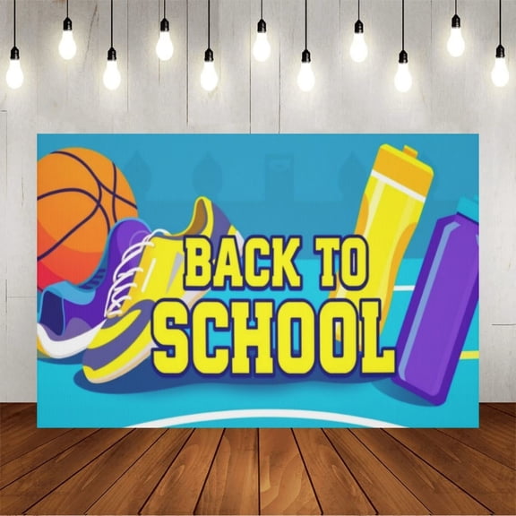 Wall Background Festival Party Decoration Activity Photo Booth Backdrop Props Sporty Back To School (3) 5x3 ft