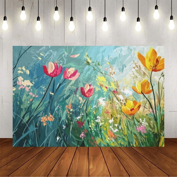 Wall Background Festival Party Decoration Activity Photo Booth Backdrop Props Spring Floral (2) 6.5x6.5 ft