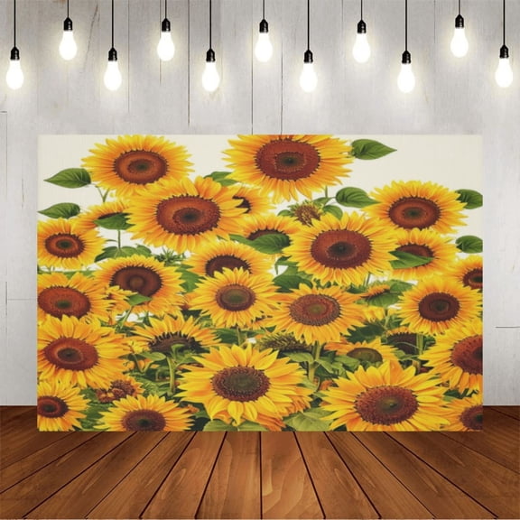 Wall Background Festival Party Decoration Activity Photo Booth Backdrop Props Sunflower 6.5x6.5 ft