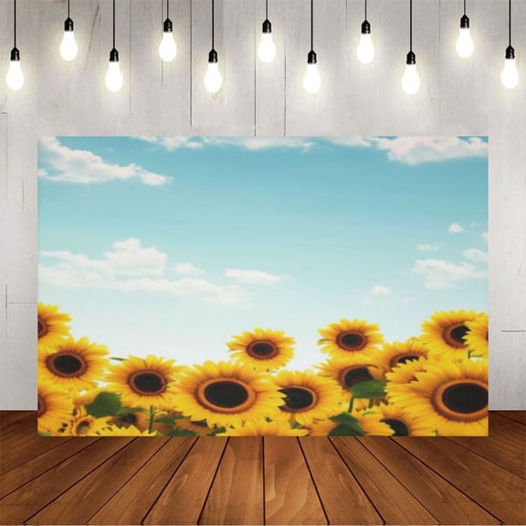 Wall Background Festival Party Decoration Activity Photo Booth Backdrop Props Sunflower Sky 7x5 ft