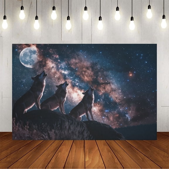 Wall Background Festival Party Decoration Activity Photo Booth Backdrop Props Wolfs 6.5x6.5 ft