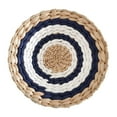 thumbnail image 1 of Wall Basket Decor Boho Wall Hanging Decor Rattan Wall Decor Flat Round Wicker Woven Macrame Tapestry Bamboo Wall Basket Serving Tray Art Handmade Set for Room Bedroom Living Room Decoration, 1 of 3