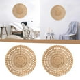 thumbnail image 1 of Wall Basket Decor Set, Boho Rattan Woven Macrame Wall Hanging For Living Room & Bedroom, Flat Round Wicker Tray Art & Handmade Tapestry, 1 of 5