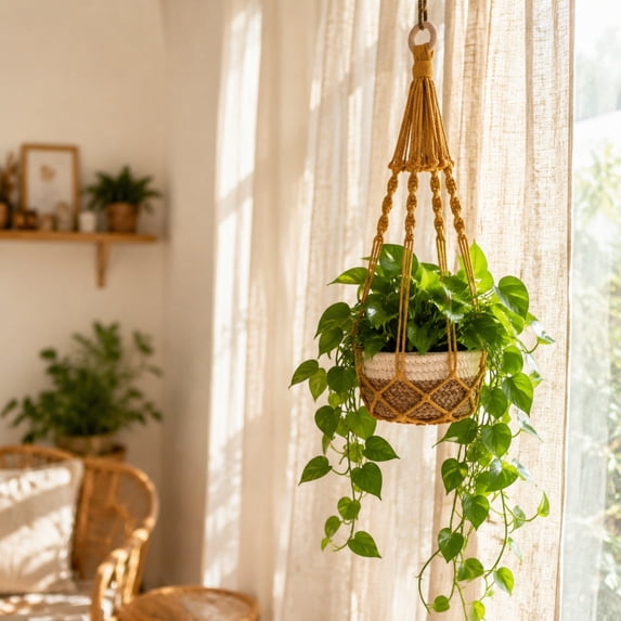 Wall Basket Storage, Boho Style Wall Hanging Woven Baskets Set, Macrame Plant Hanger, Hanging Fruit Baskets for Kitchen, Storage , Vegetable, Onion, Potato,